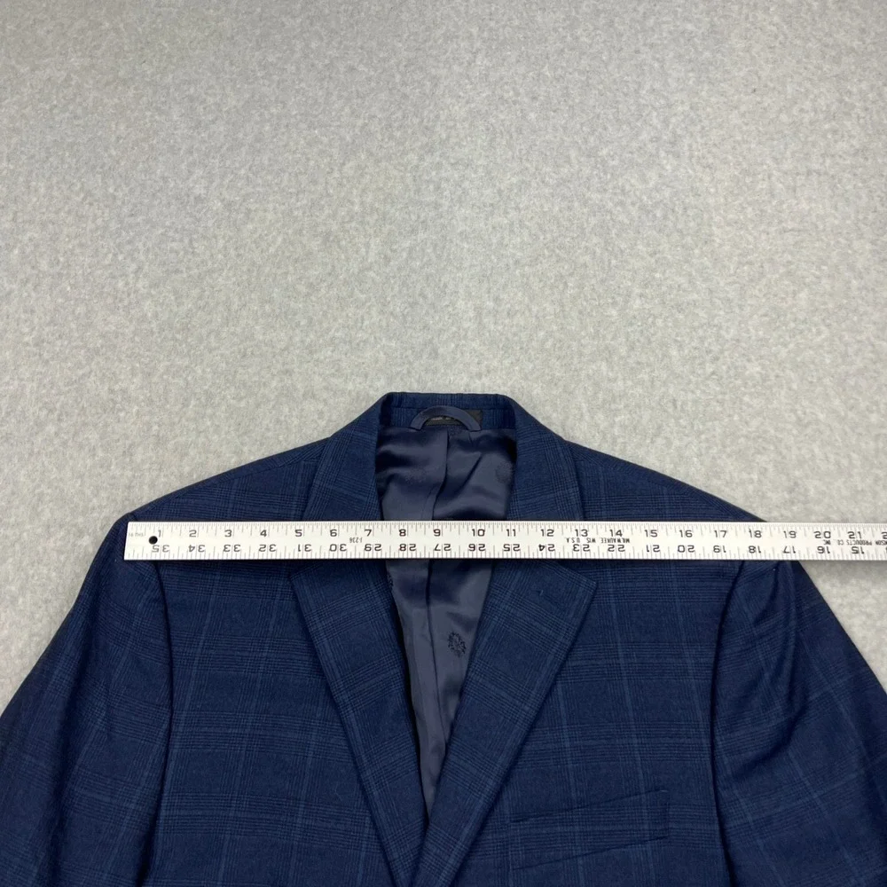 Ralph Lauren Blazer Mens 42L Blue Plaid 100% Wool Two Button Sport Coat Jacket